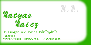 matyas maicz business card